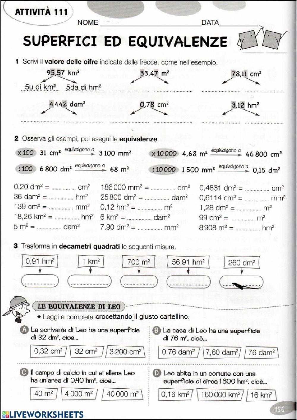 SUPERFICI ED EQUIVALENZE