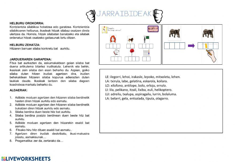 Non dago? L silaba edozein posiziotan
