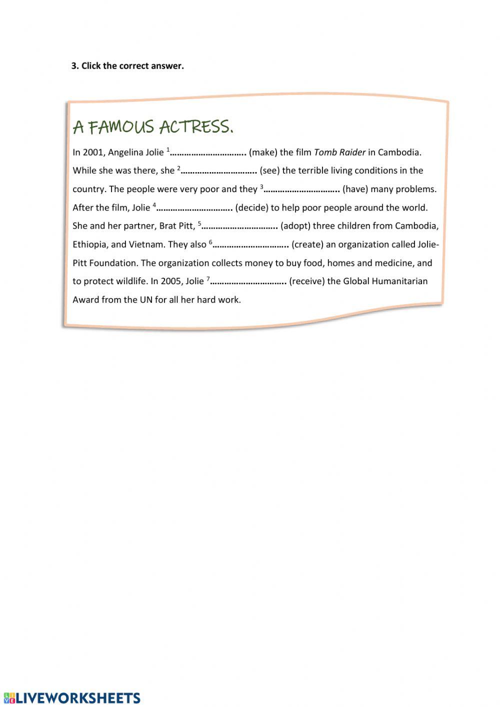 Grammar - Past Simple I  - regular and irregular verbs