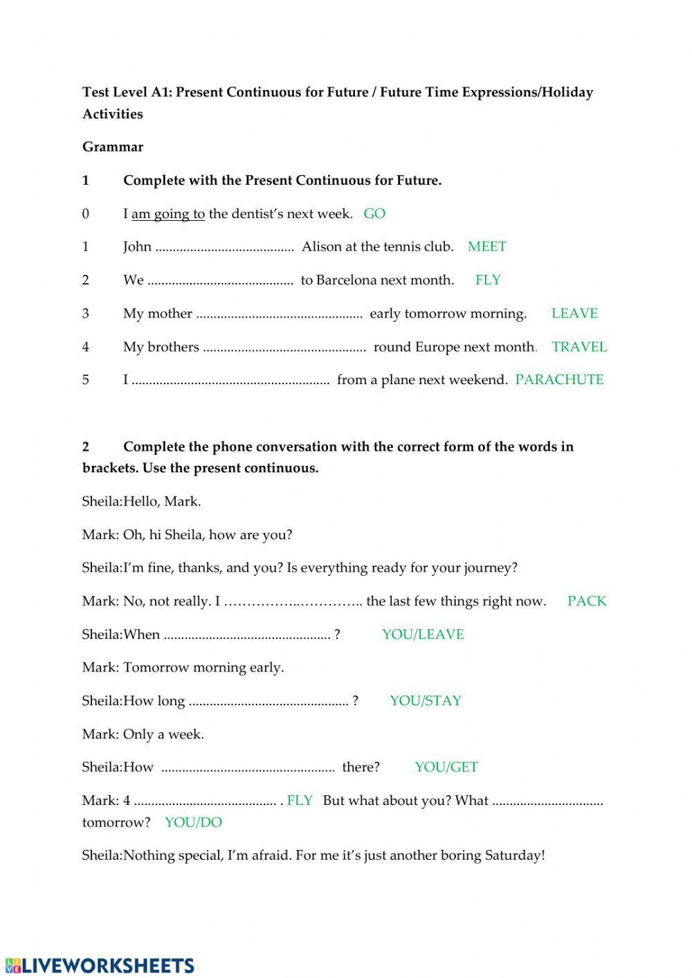 Present Continuous for Future