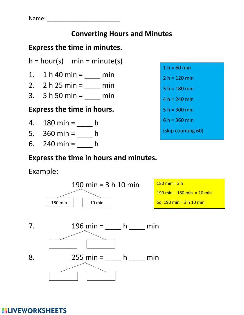 Converting Hours and Minutes