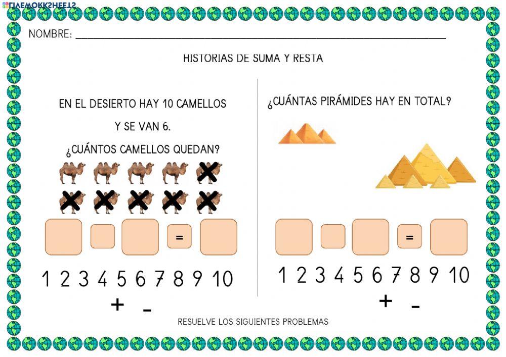 Historia de suma y resta