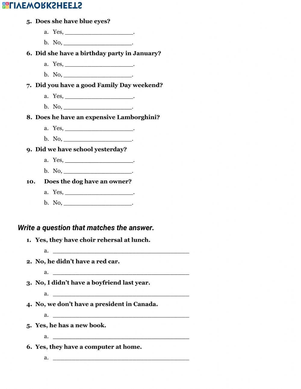 The Verb HAVE (present & past)