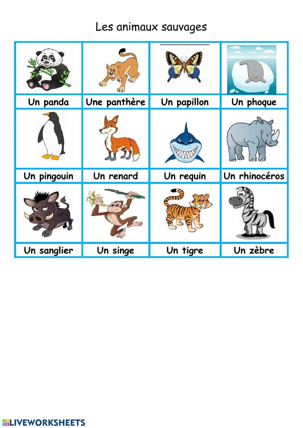 Les animaux sauvages
