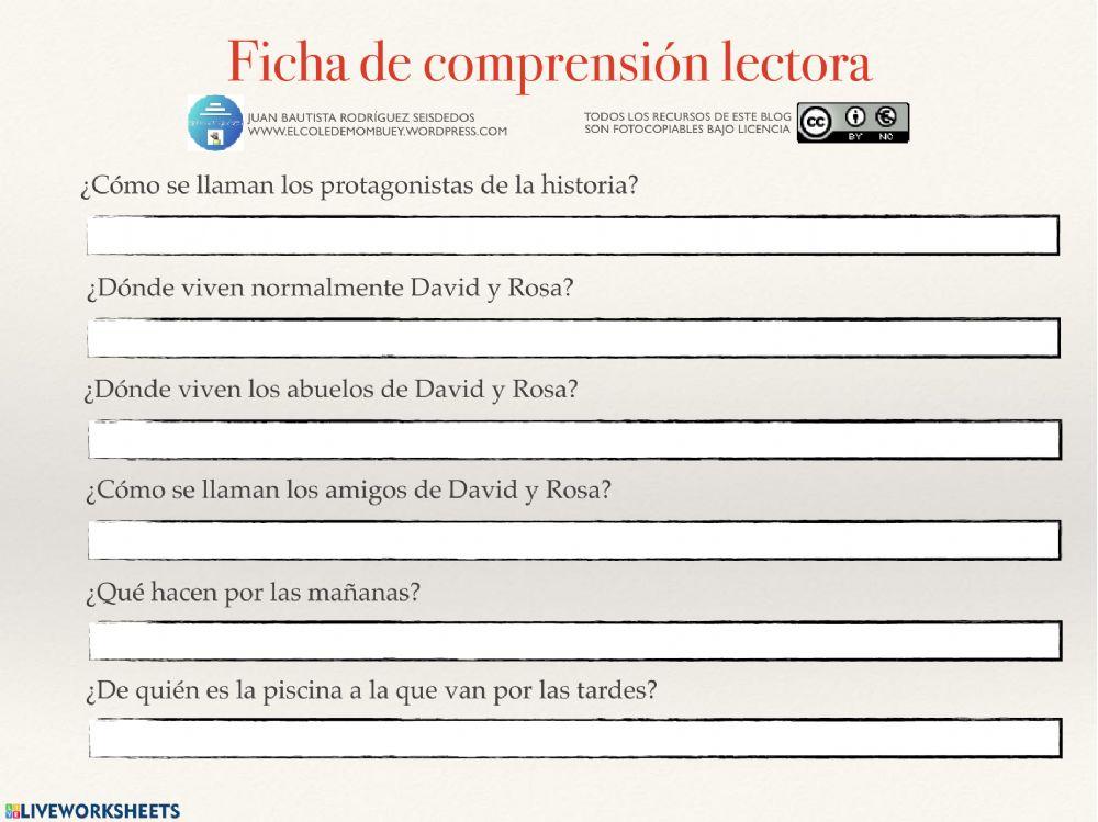 Comprensión lectora 5 mayo 2º