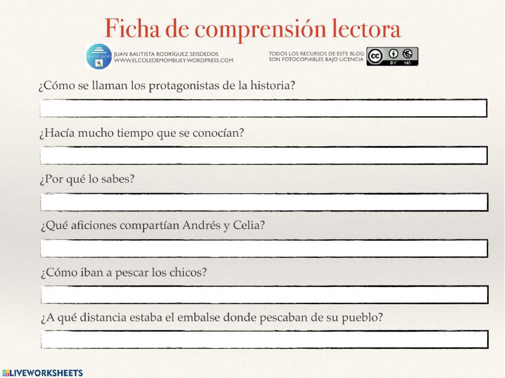 Comprensión lectora 5 mayo 6º