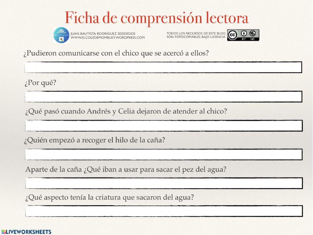 Comprensión lectora 5 mayo 6º