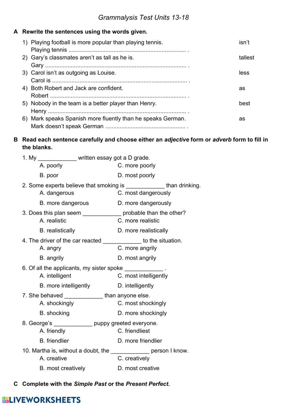 Grammalysis Test 13-18