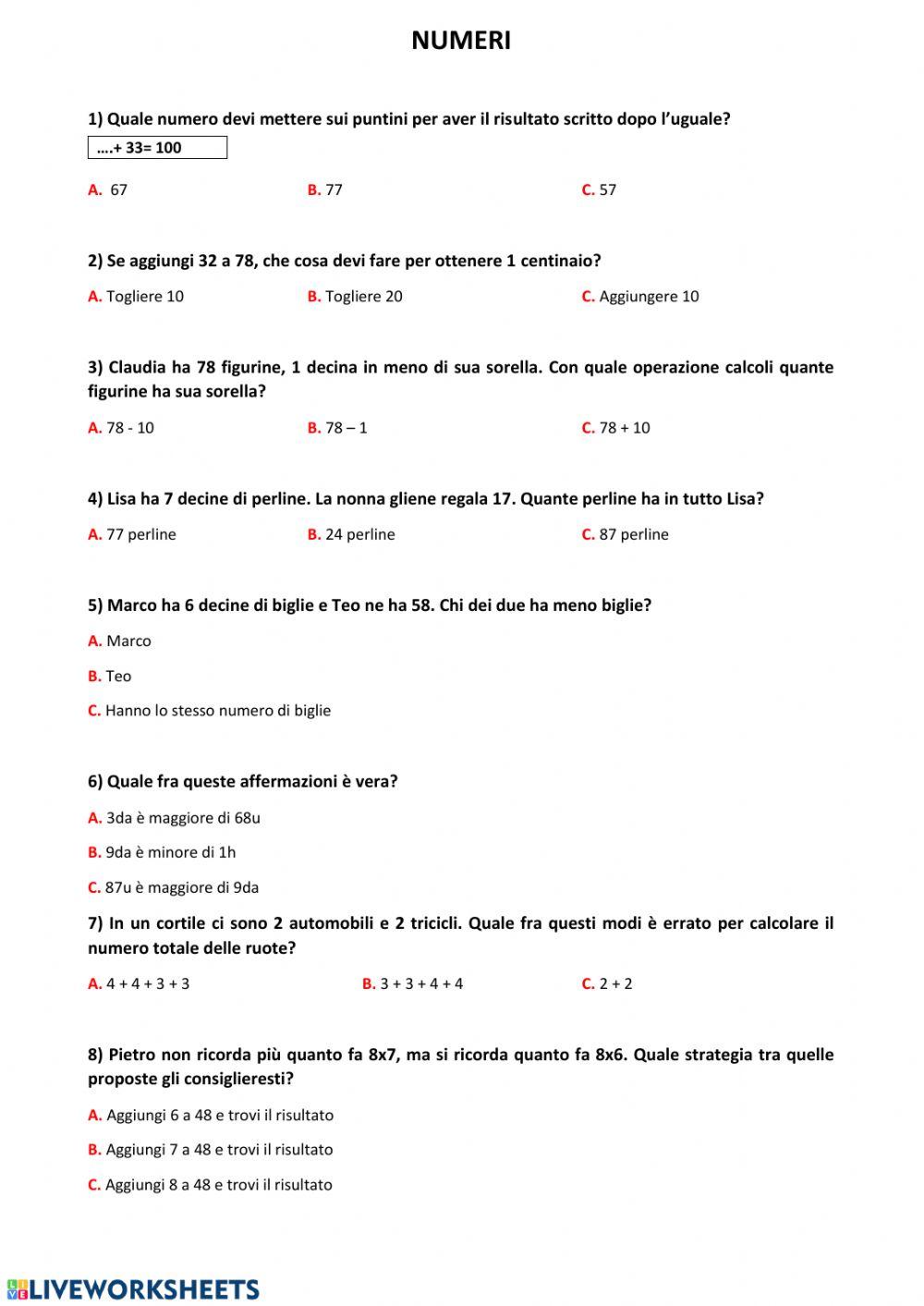 Competenze nei numeri