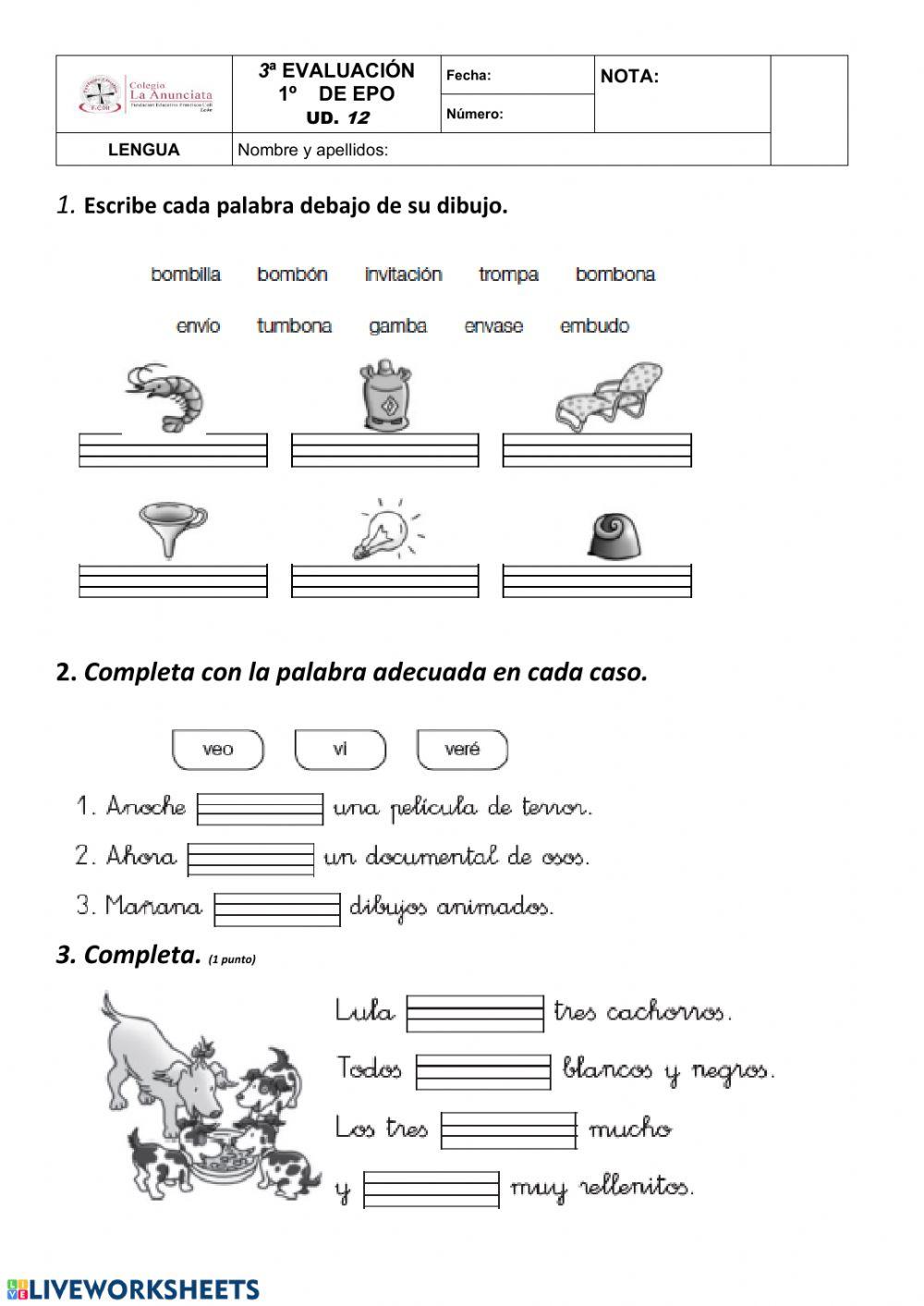 Lengua 1º unidad 12