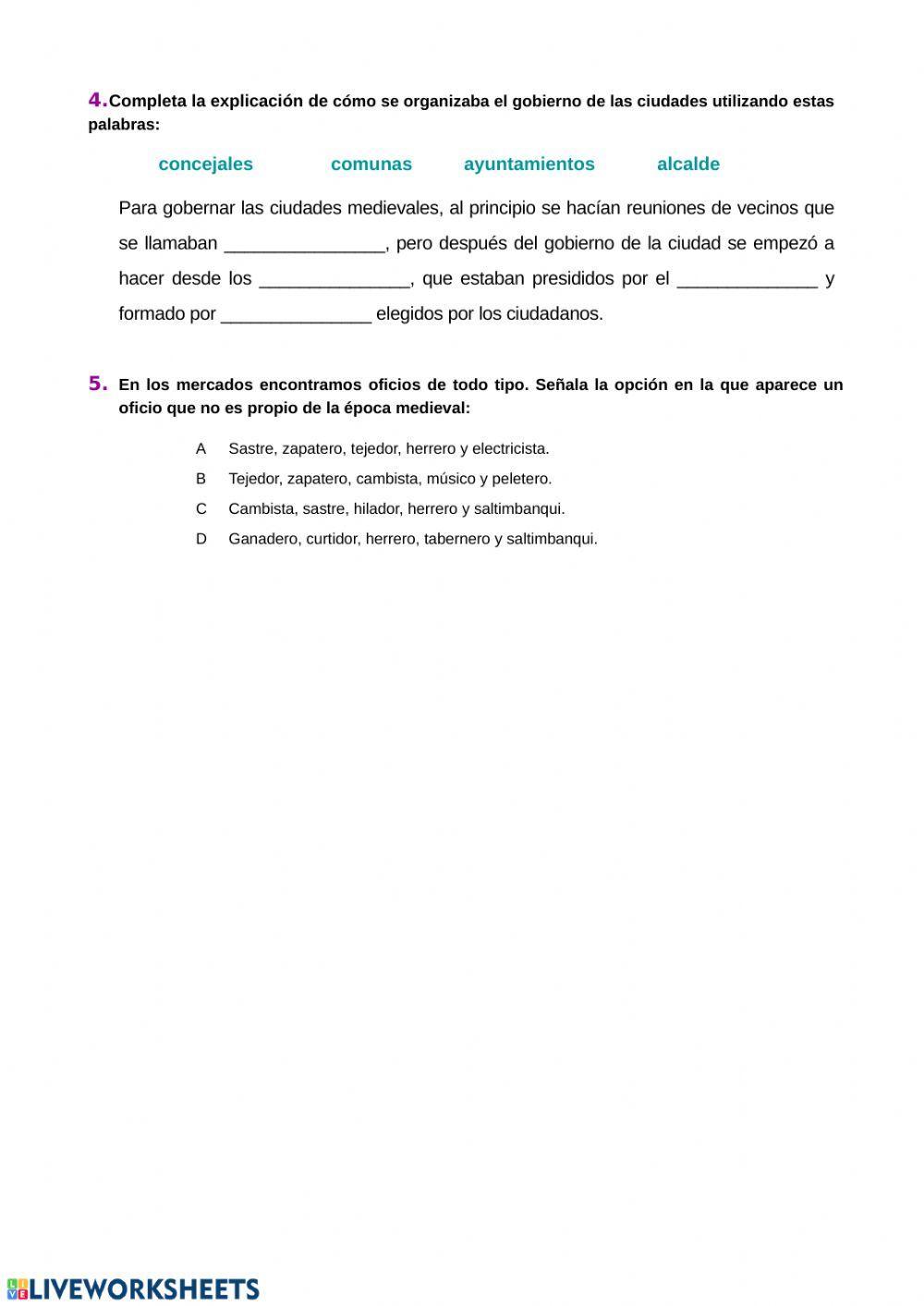 Los grupos sociales en la Edad Media