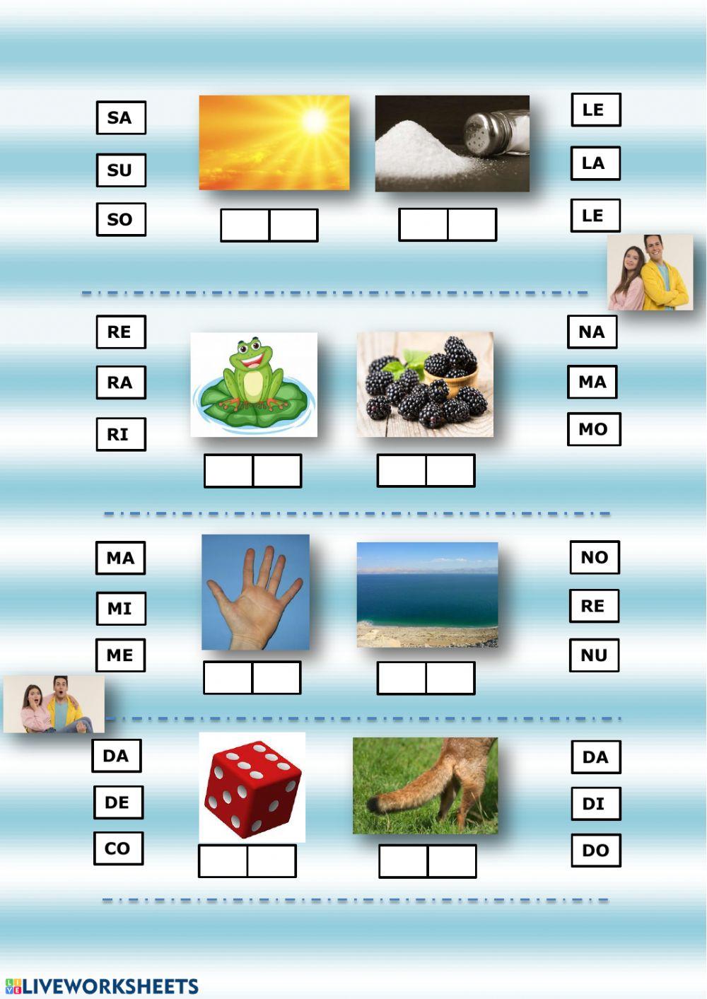 Lettura e scrittura di parole bisillabe