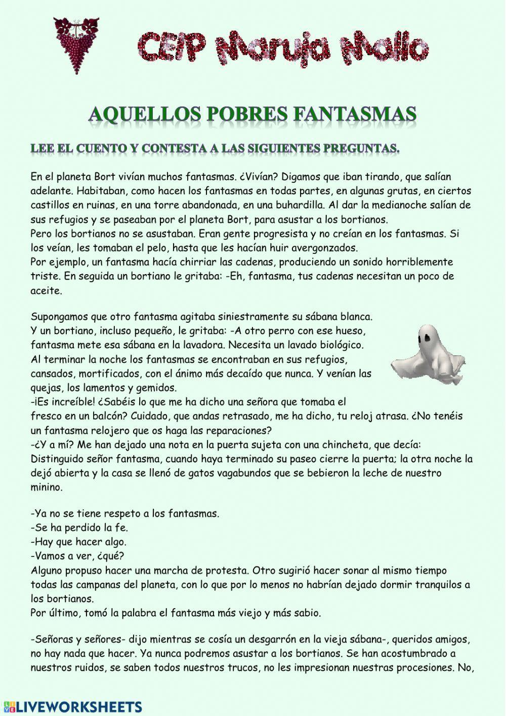 Lectura comprensiva 6º