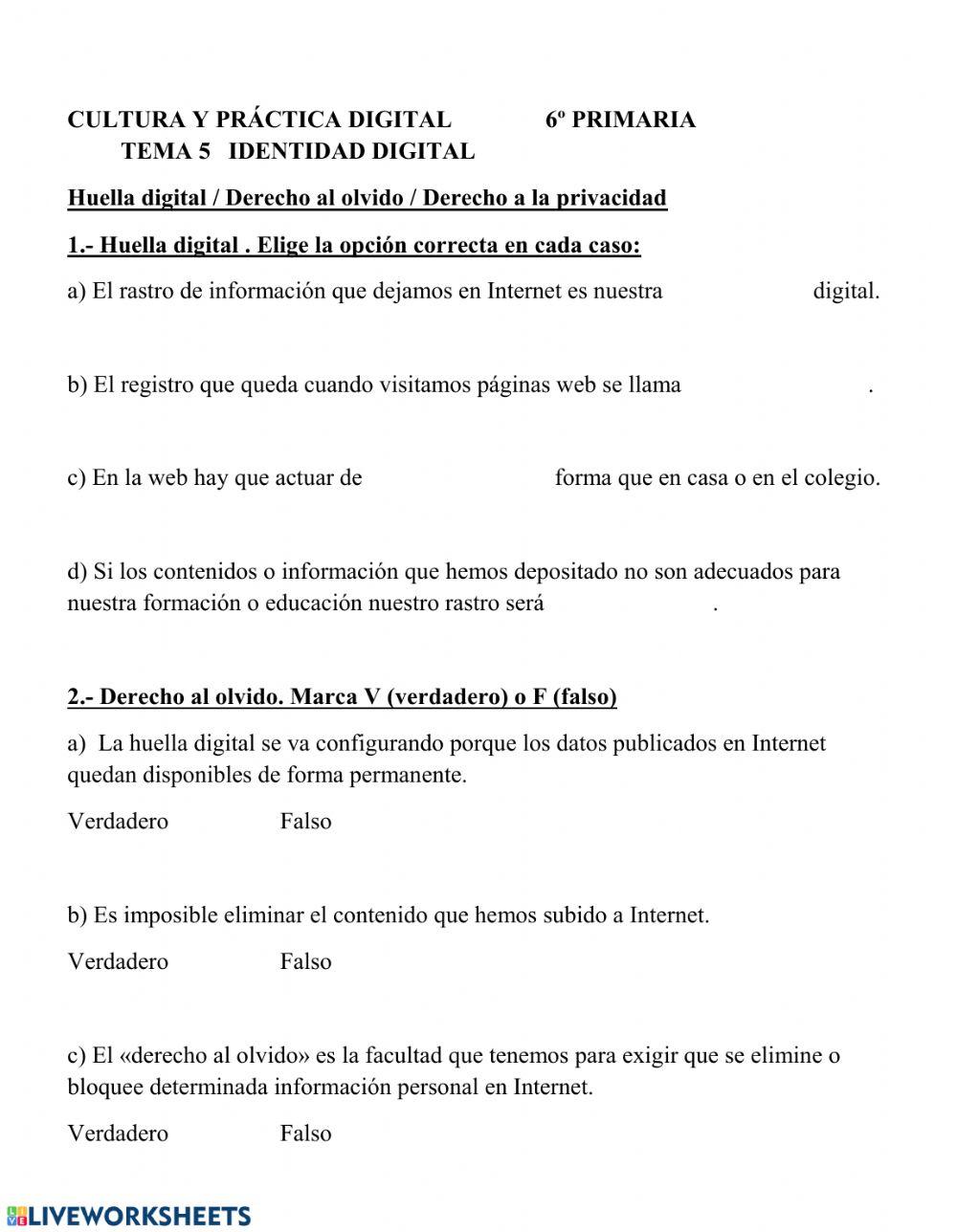 Huella digital y derecho al olvido