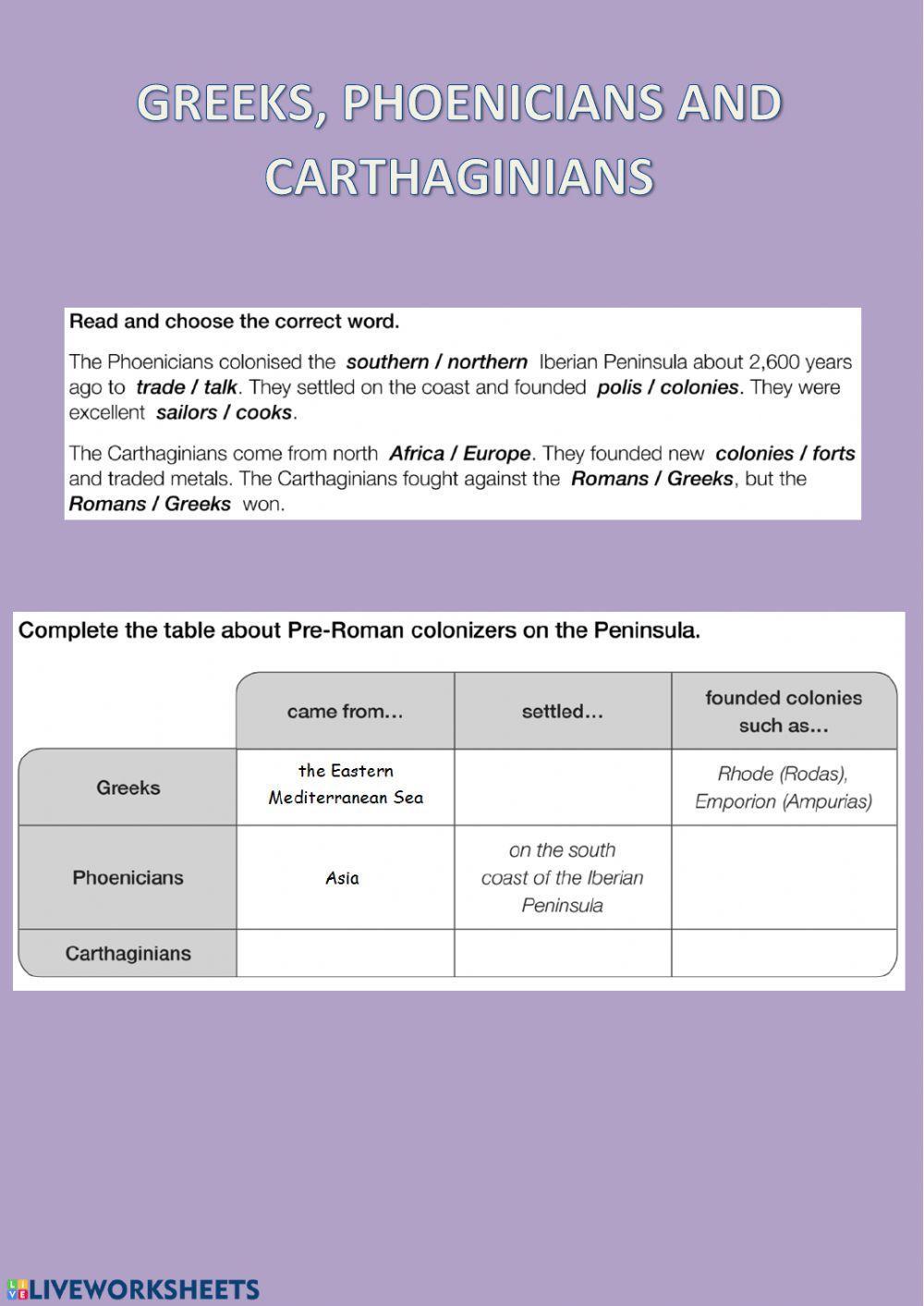 Greeks, phoenicians and Carthaginians.
