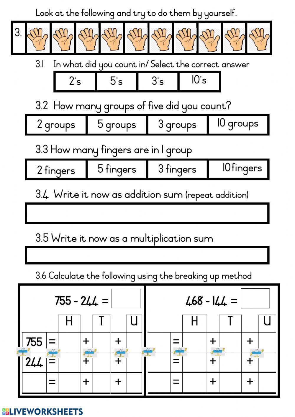Grade 3: Mathematics Term 3 Week 14 Worksheet 2 Tuesday worksheet