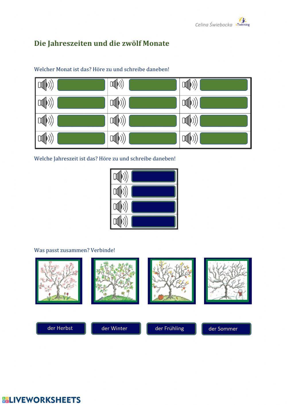 Jahreszeiten und Monate