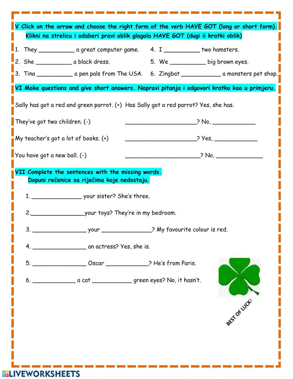 Test for the 4th graders May 2020