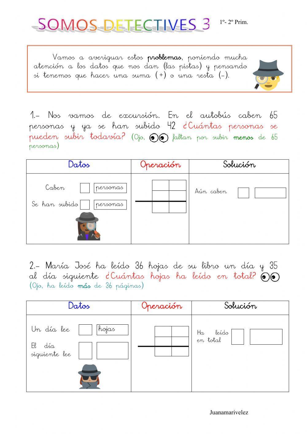 Problemas de sumas y restas