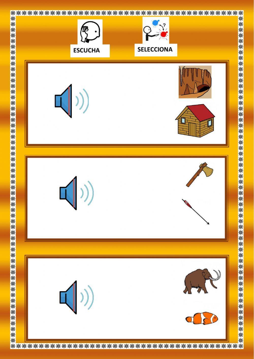 Discriminación vocabulario prehistoria