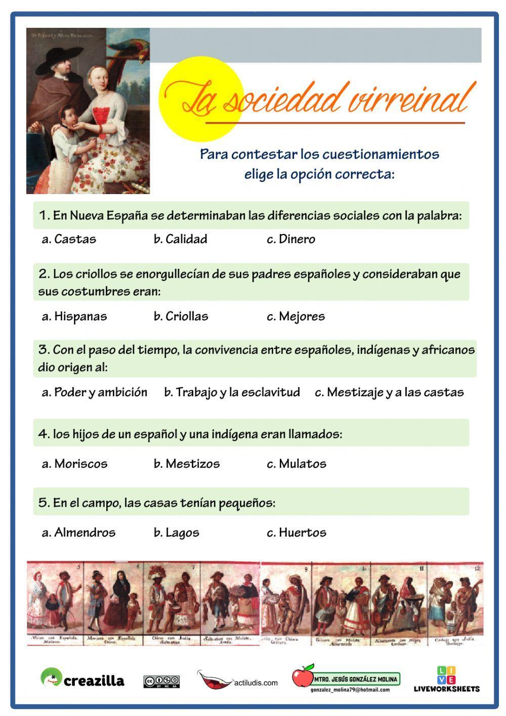 La sociedad virreinal