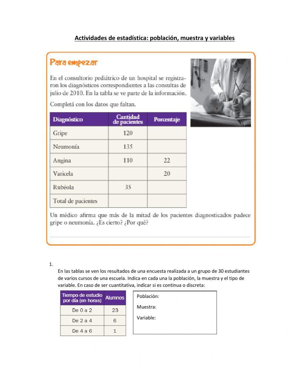 Estadística:población, muestra y variable