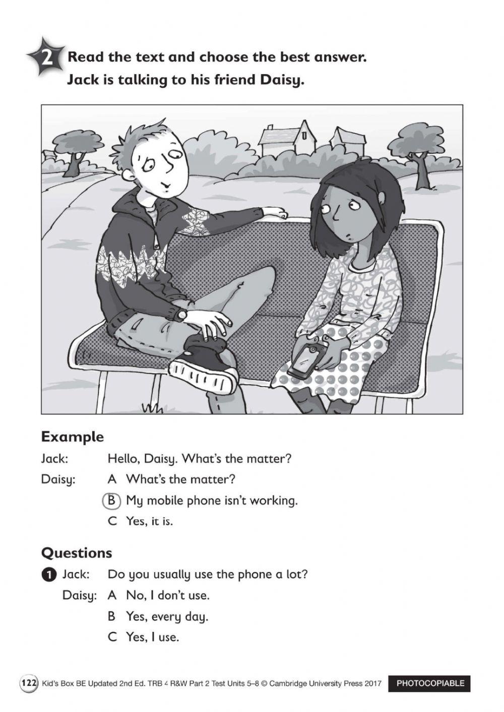 KB4-Test U5-8-Reading and Writing parts 1- 4