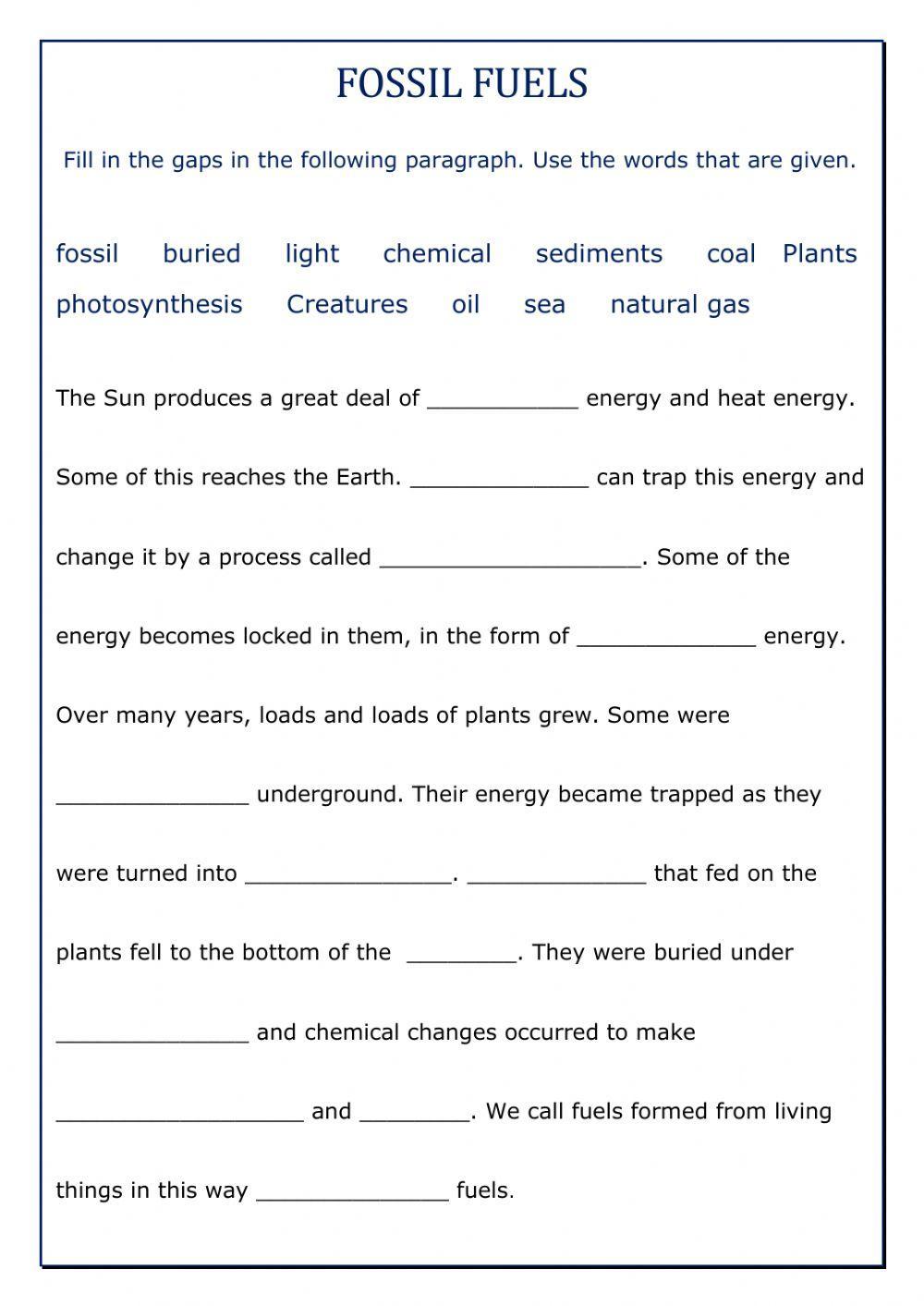 Fossil fuels