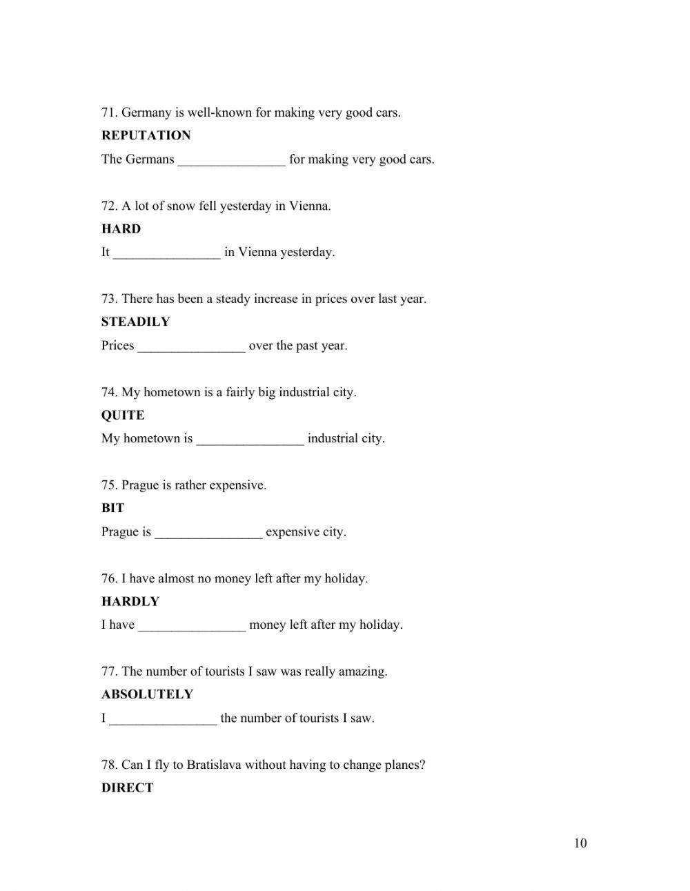 kEY WORD TRANSFORMATIONS