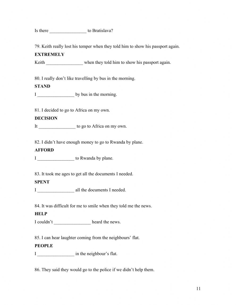 kEY WORD TRANSFORMATIONS