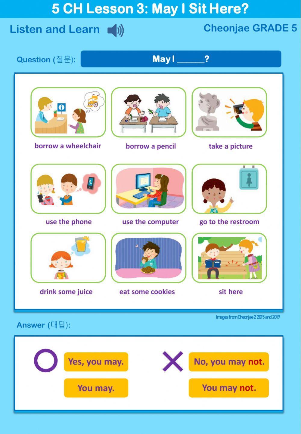 5CH Lesson 3 - May I Sit Here?