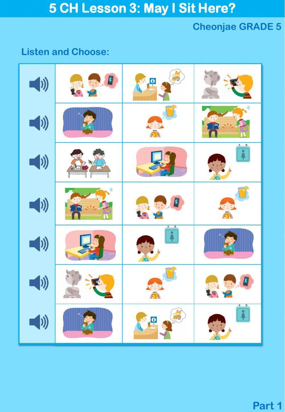 5CH Lesson 3 - May I Sit Here?