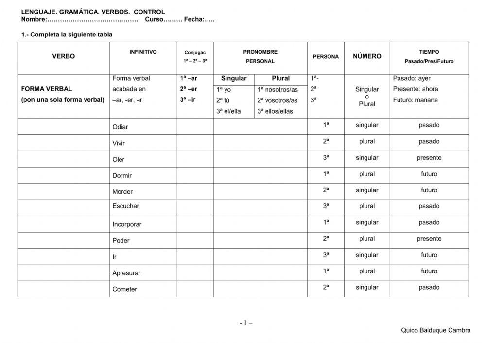 Verbos. Arqueólogo 4