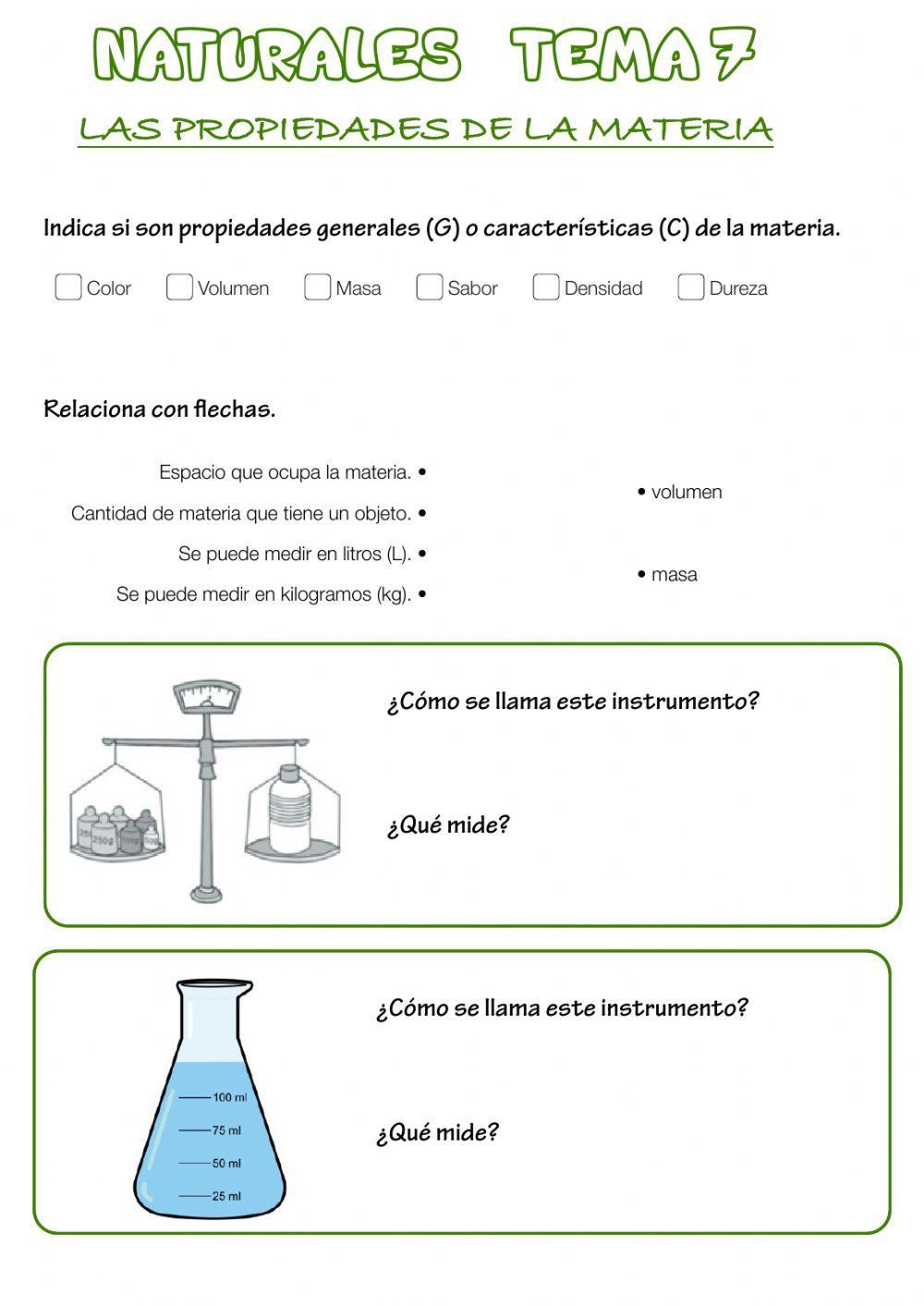 Las propiedades de la materia