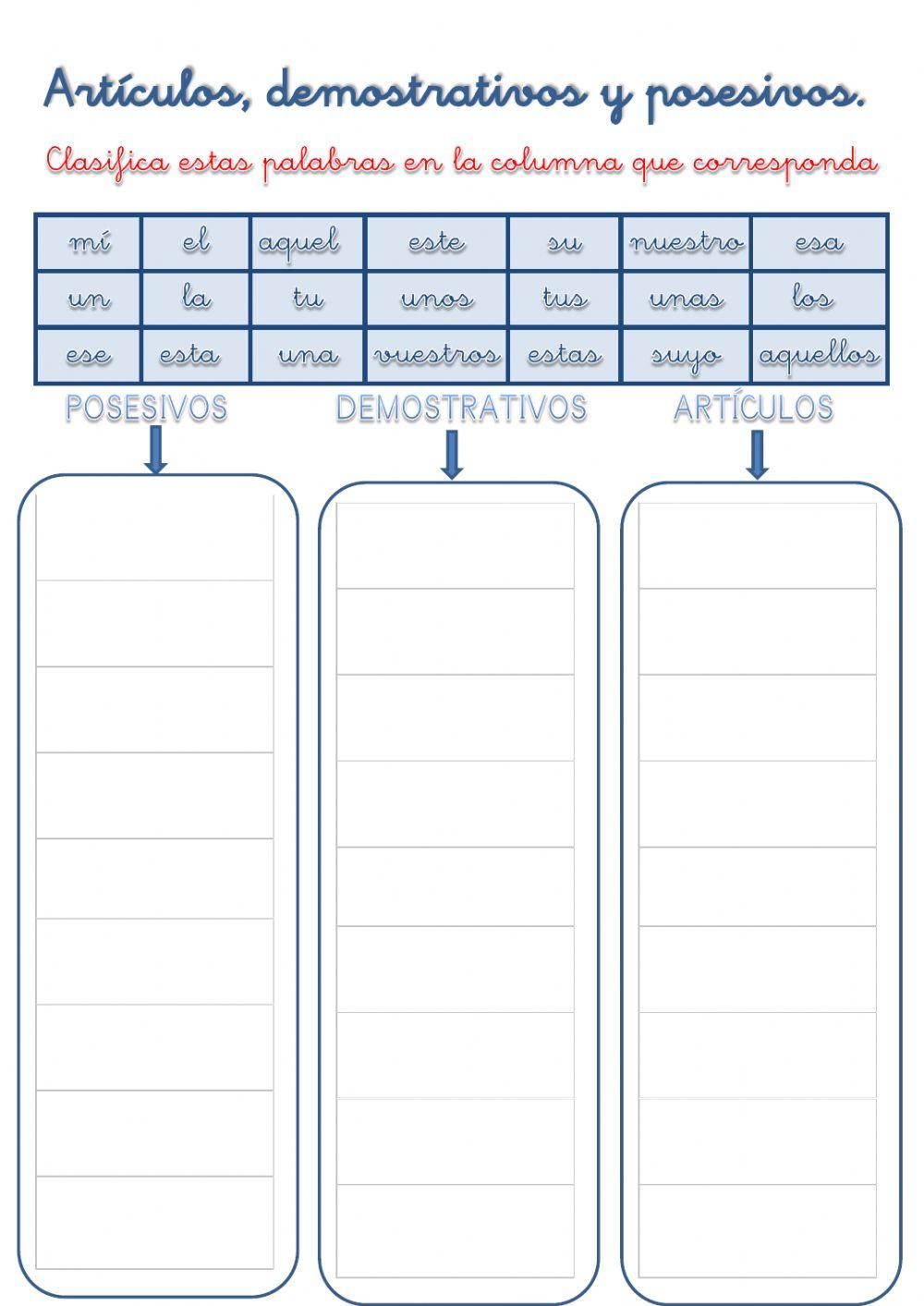 Clasificación de las palabras