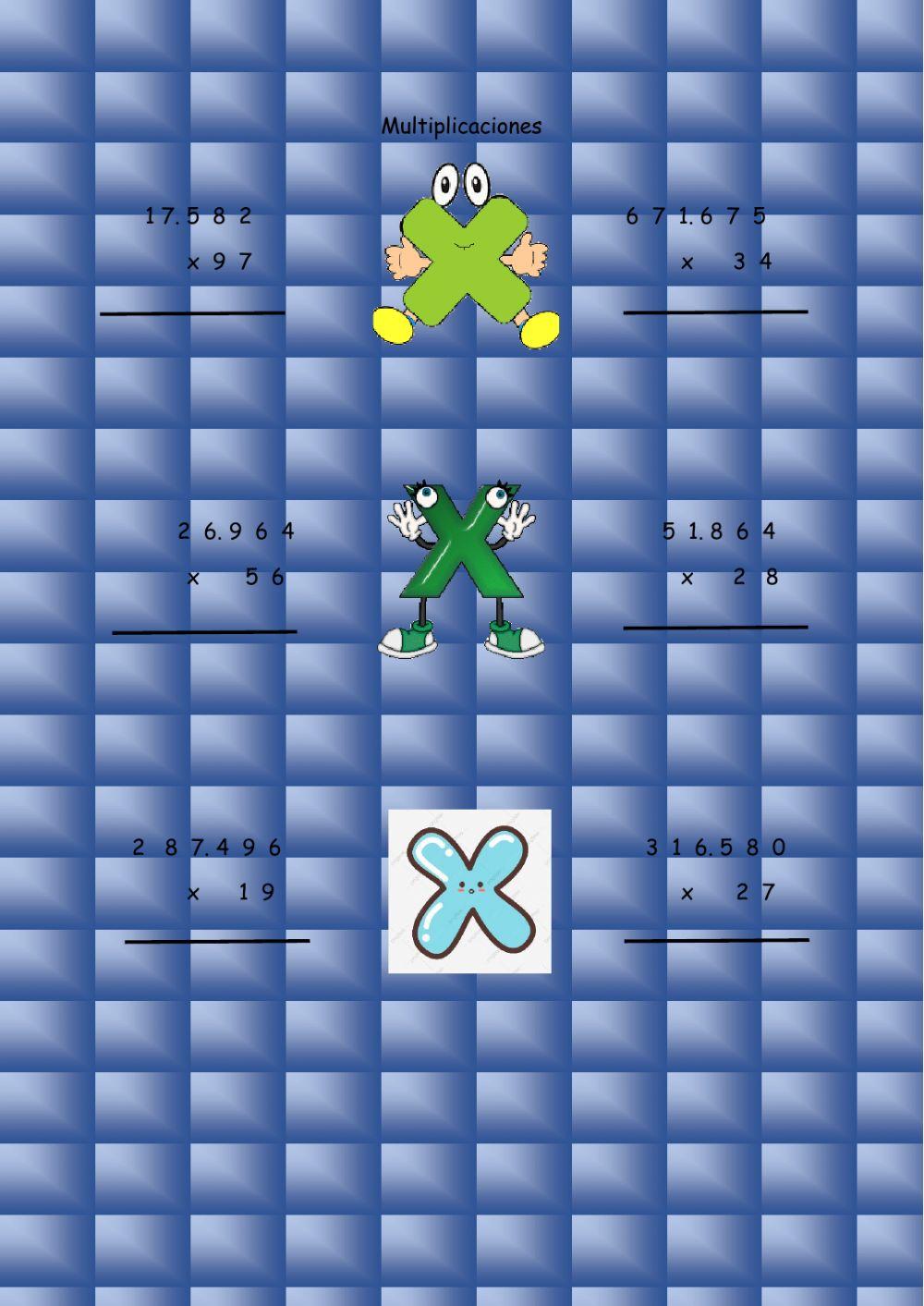 Ficha de multiplicaciones