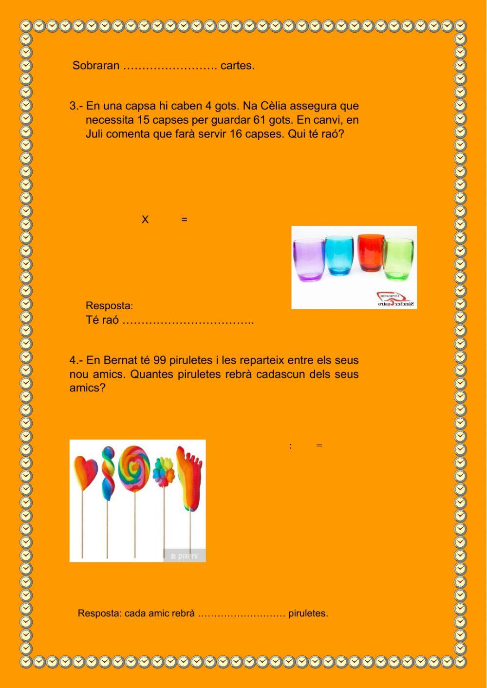 Problemes de dividir