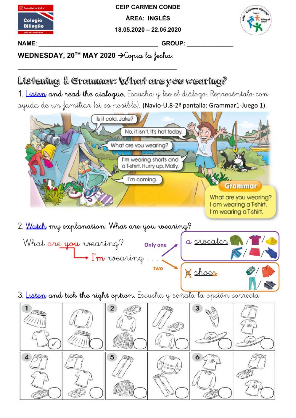 English - Miércoles 20.05