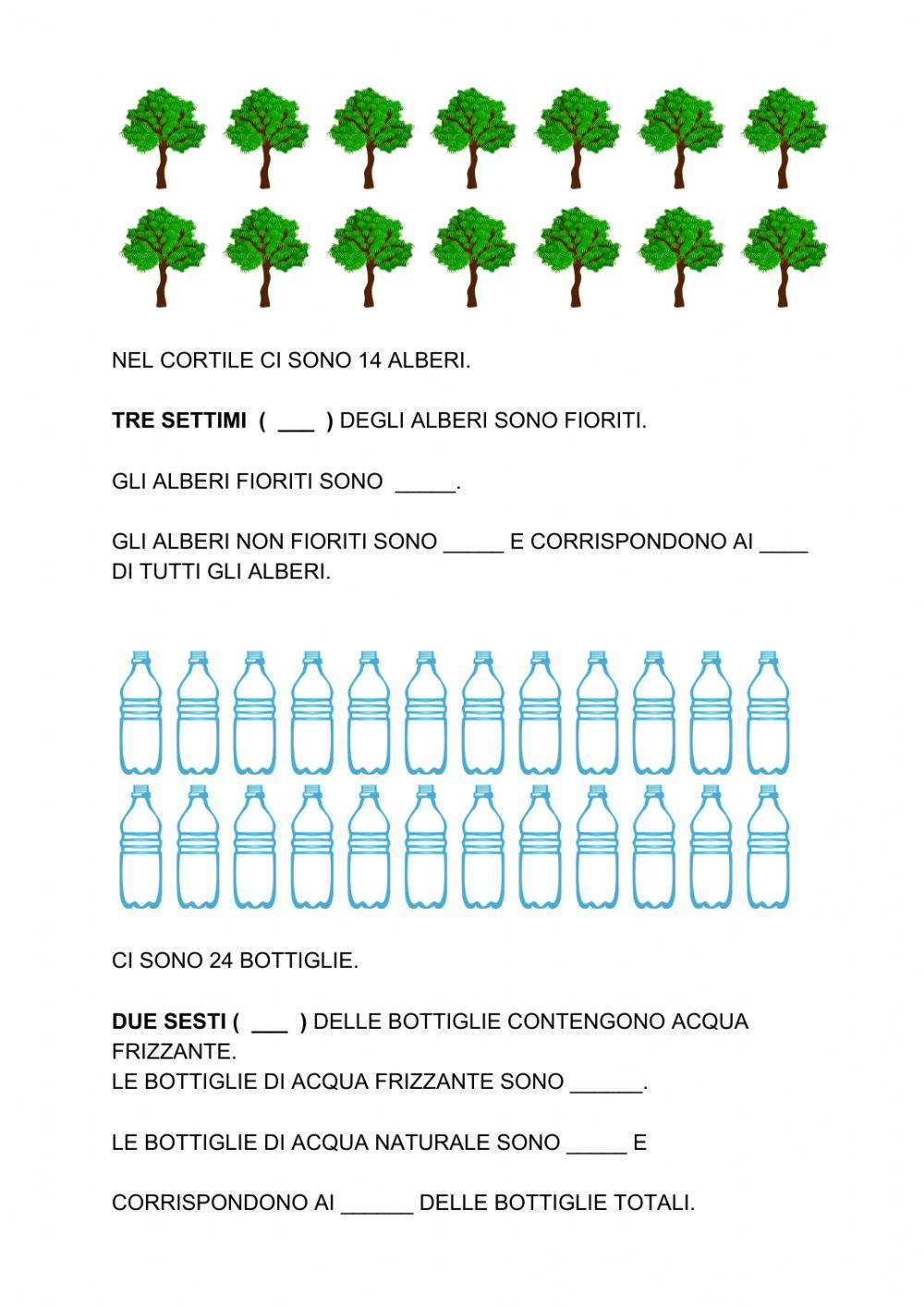 Frazioni e quantità - frazioni complementari