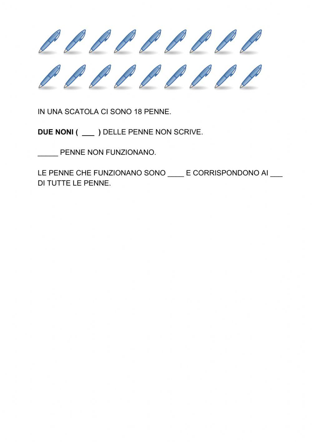 Frazioni e quantità - frazioni complementari