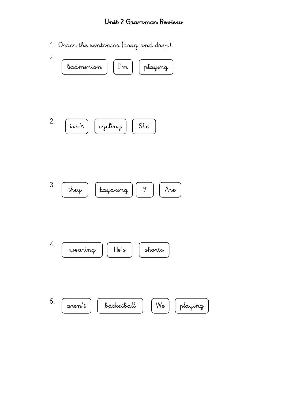 Present continuous tense