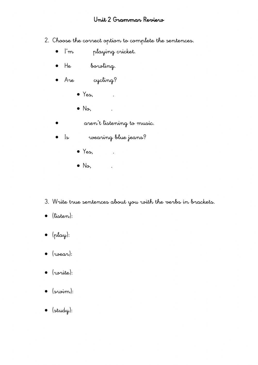 Present continuous tense