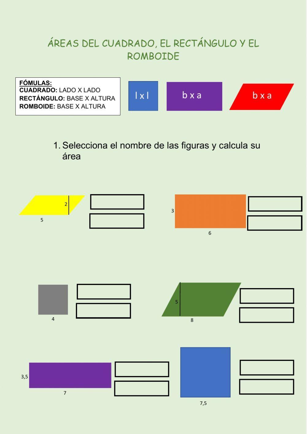 Áreas cuadriláteros