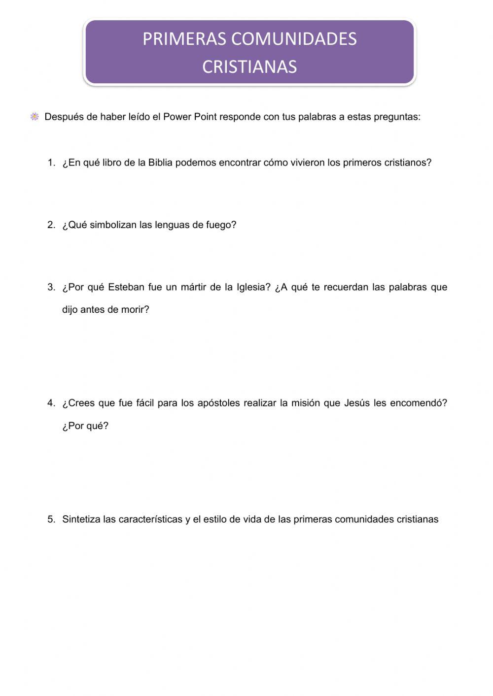 Ficha 1 - primeras comunidades