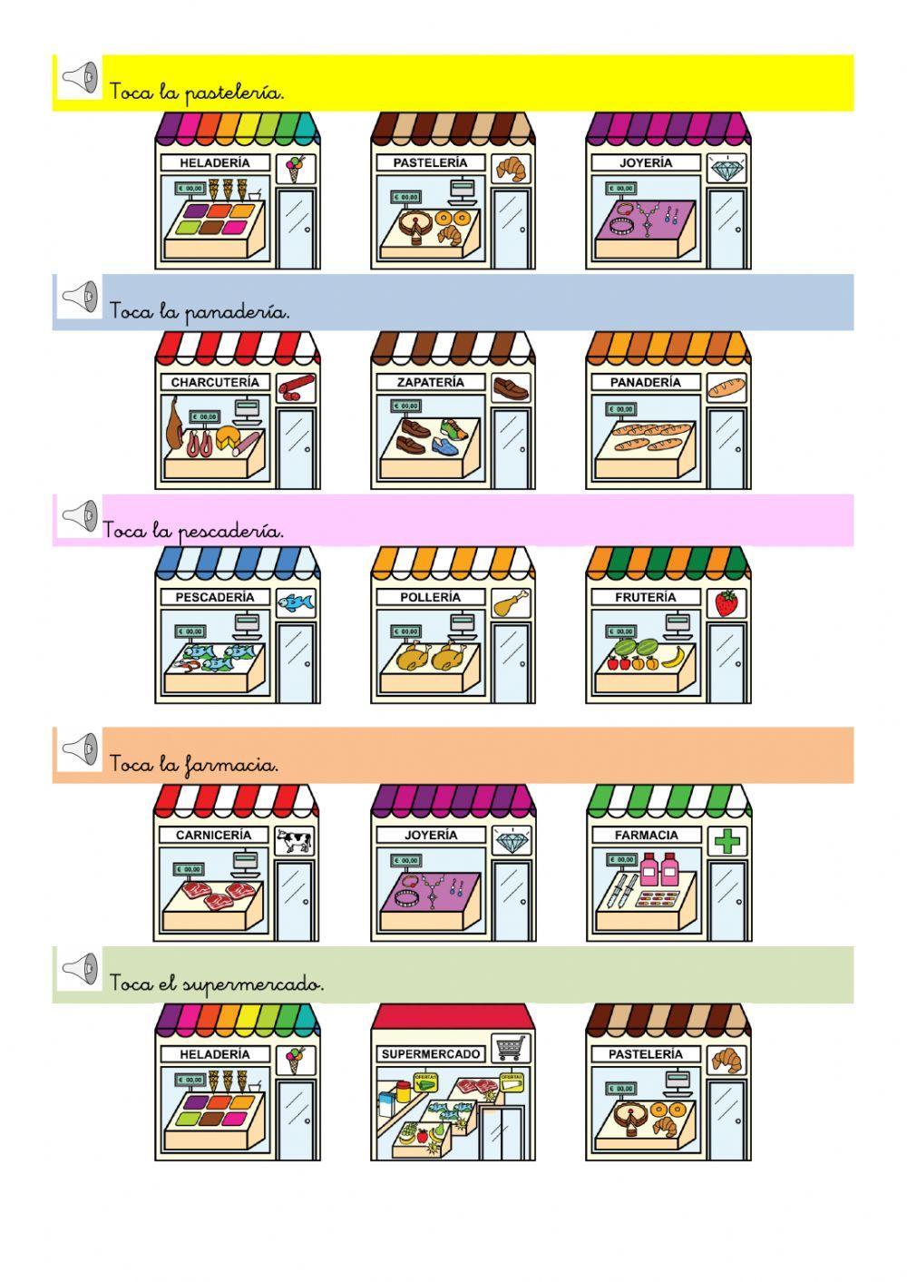 Toca el que corresponda. TIENDAS