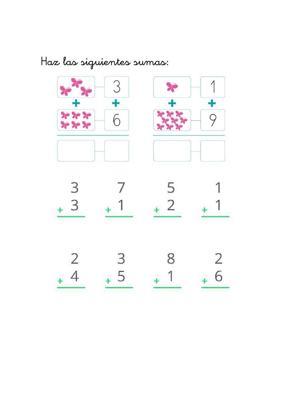 Sumas números hasta el 10