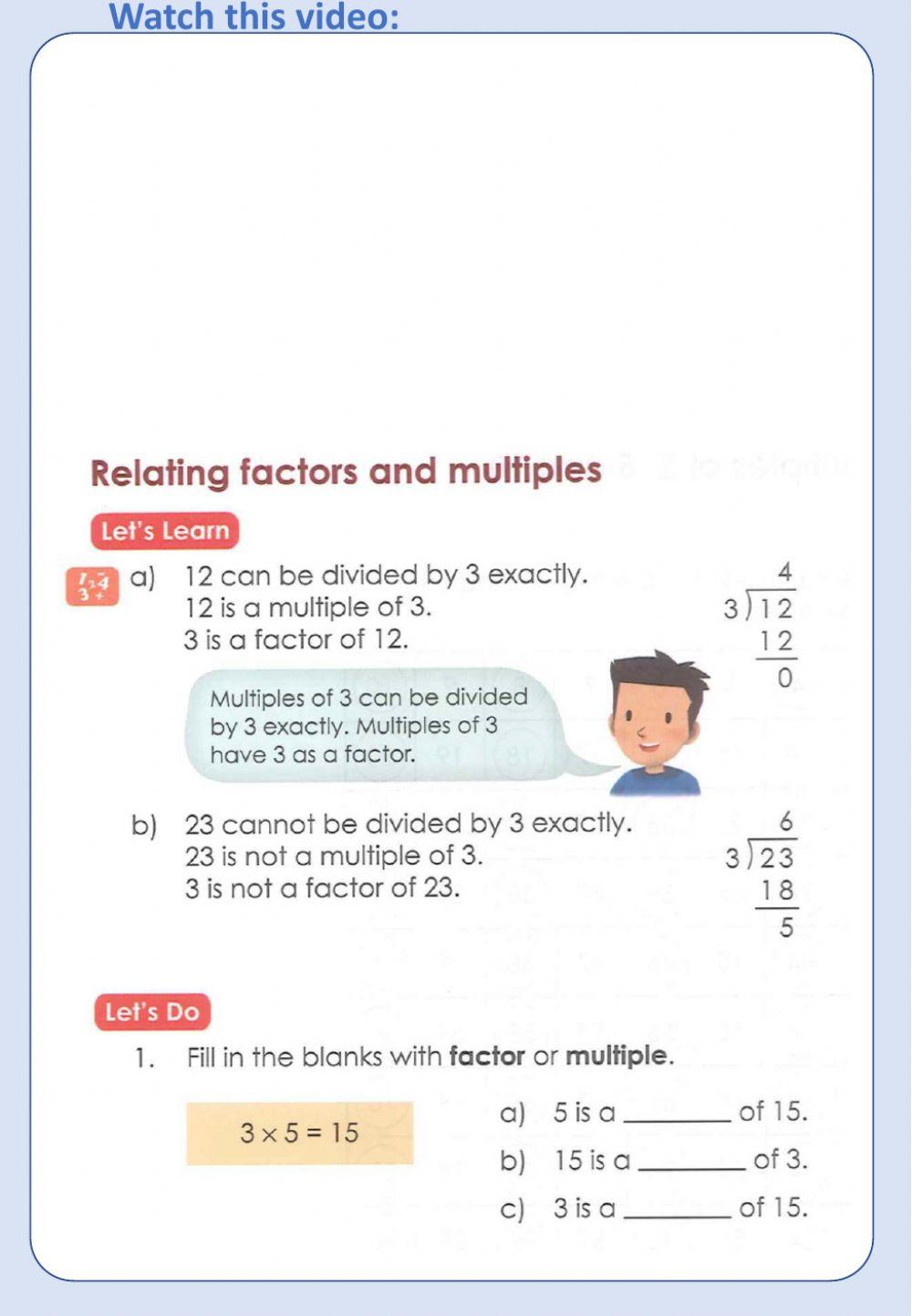 Factoring and Multiples B