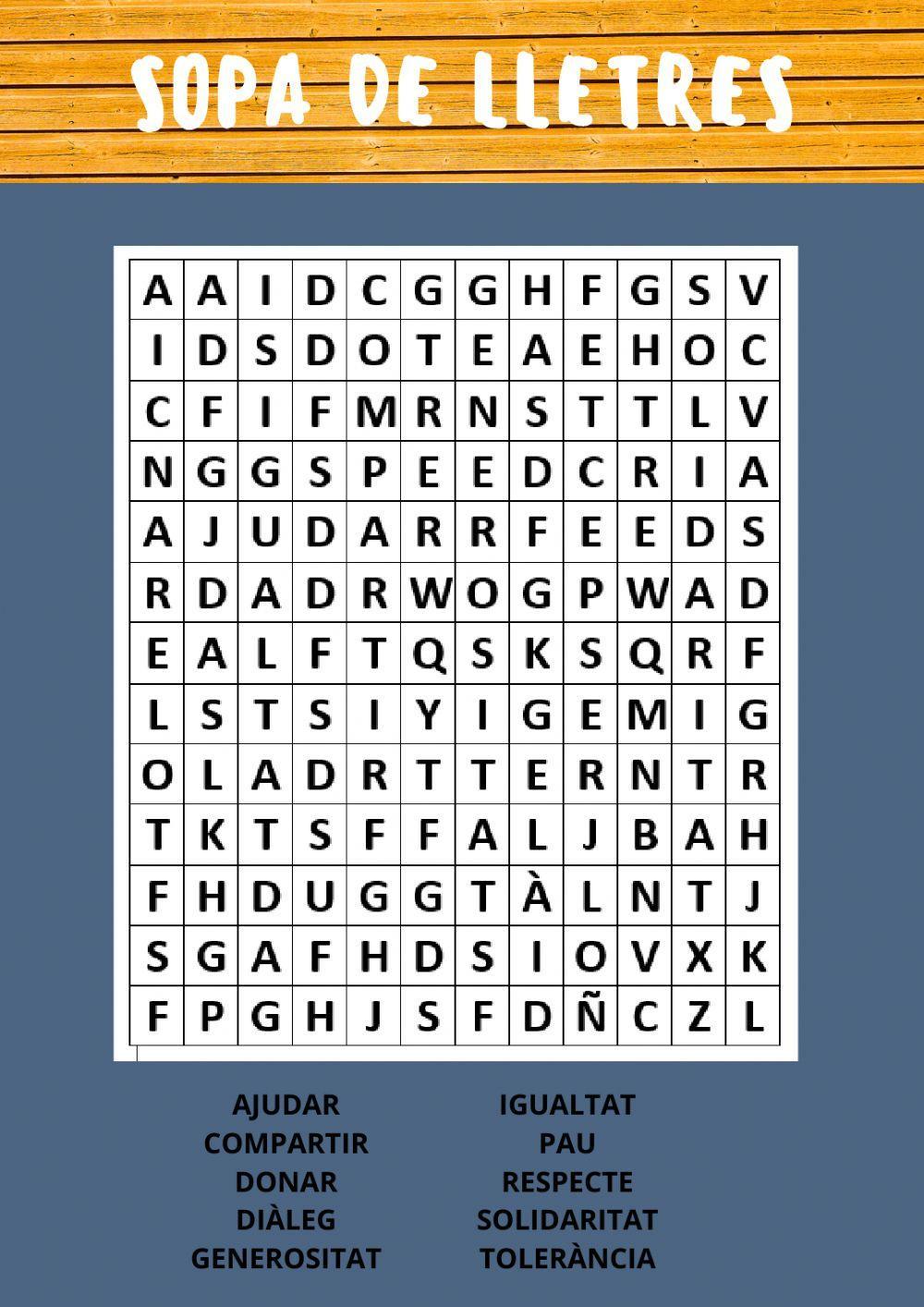 Sopa lletres amistat