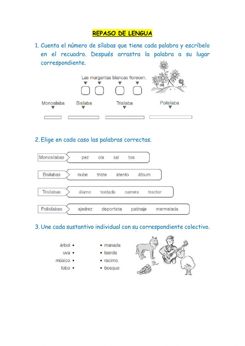Repaso de lengua segundo 01