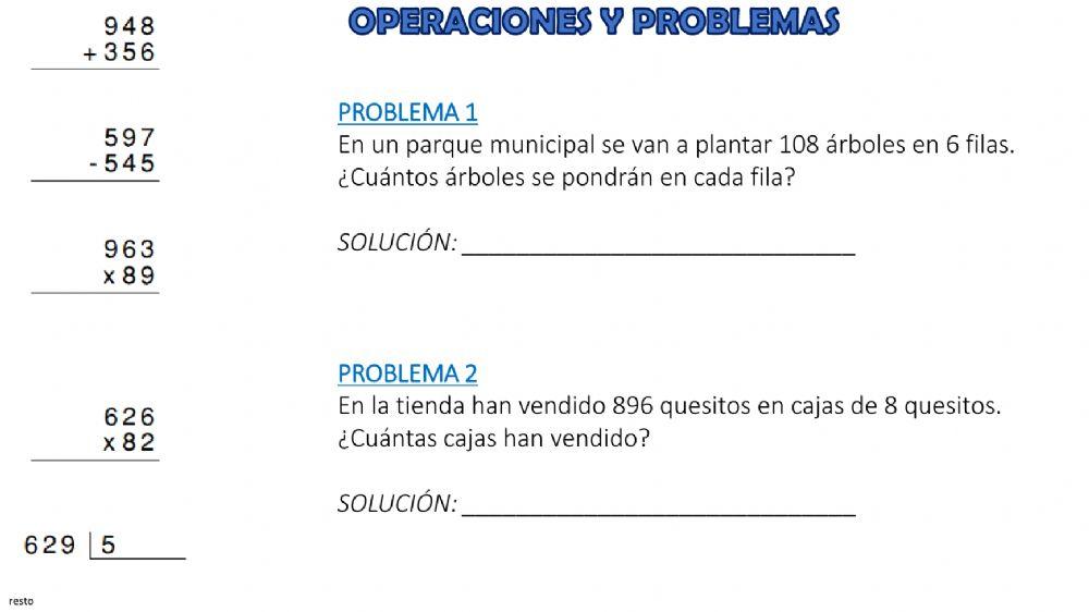 Operaciones y problemas